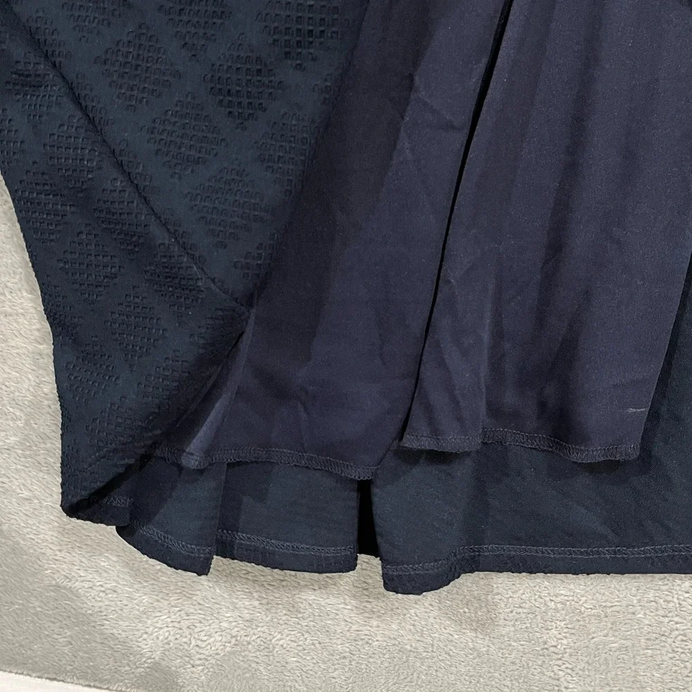 Le Lis Dress Womens Medium Kano Navy Blue Sleeveless‎ Textured Knit A Line USA - Picture 5 of 11